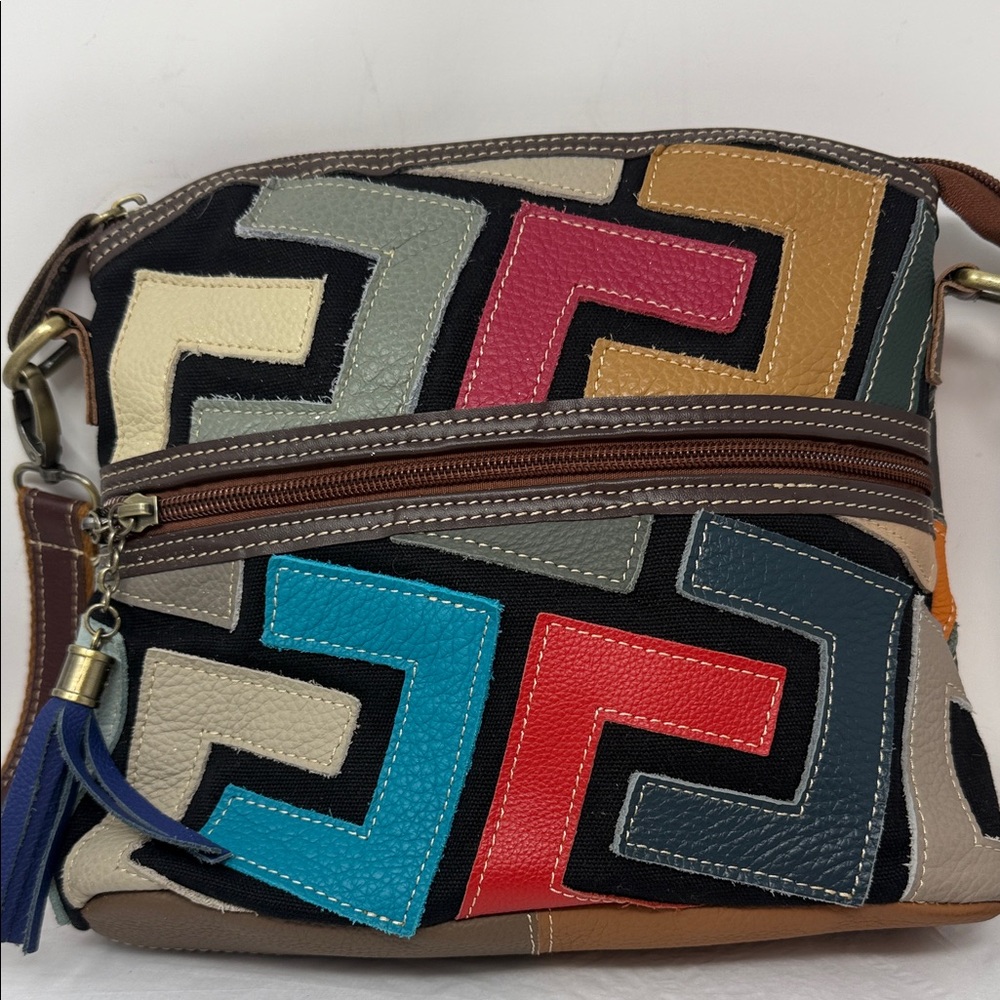 Spring Step L’artiste Leather Patchwork Crossbody… - image 3